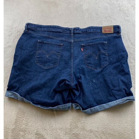 Levis Womens Classic Denim Shorts Size 24W Cotton & Viscose Blend Dark Blue - Picture 14 of 14
